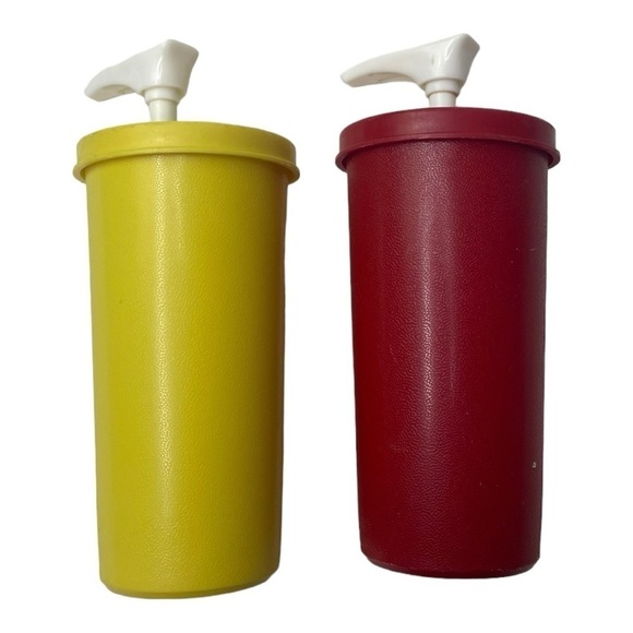 Vintage Tupperware Ketchup & Mustard Condiment Dispensers - Picture 4 of 4